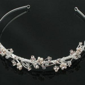 Home 87 Sparkling floral pearl and crystal headband