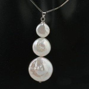 Three Coin Pearl Pendant