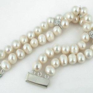 Two Strand Pearl Bracelet With Clasp