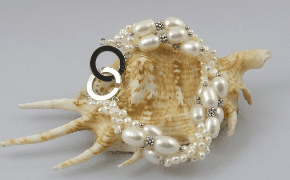 Three Strand Twisted Freshwater Pearl Bracelet - Image 2