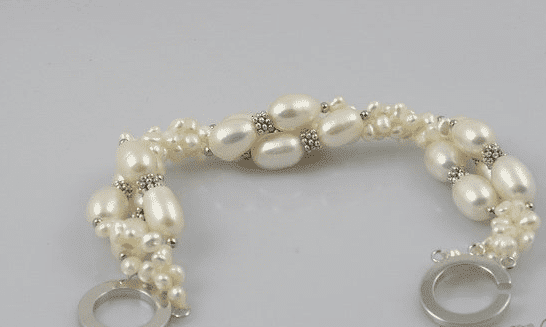 Three Strand Twisted Freshwater Pearl Bracelet - Image 3