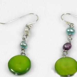 Funky Round Pearl Earrings