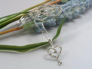 Love Heart Rhinestone Comb