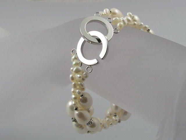 Three Strand Twisted Freshwater Pearl Bracelet