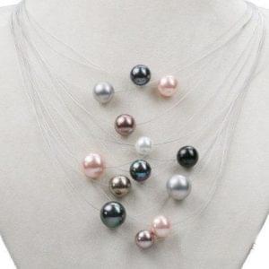 Pearl Multi Coloured Floating Necklace