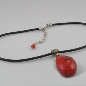 Red Coral Stone Pendant