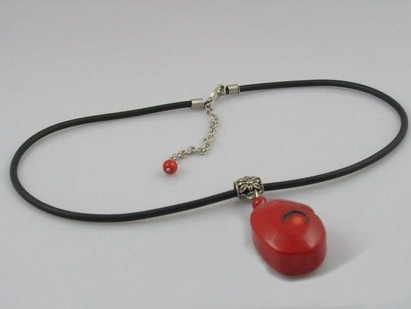 Red Coral Stone Pendant