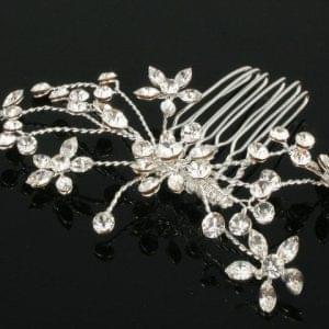 Floral Splash Pearl & Rhinestone Comb