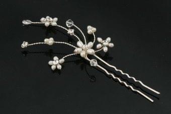 Freshwater Pearl & Crystal Hair Pin