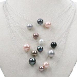 Pearl Multi Coloured Floating Necklace