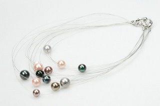 Pearl Multi Coloured Floating Necklace - Image 3