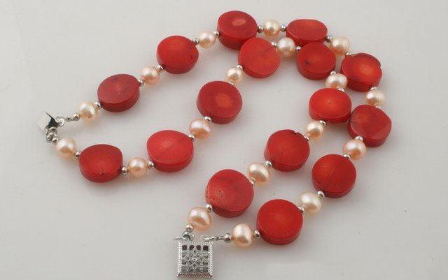Red Coral & Pearl Bracelet - Image 2