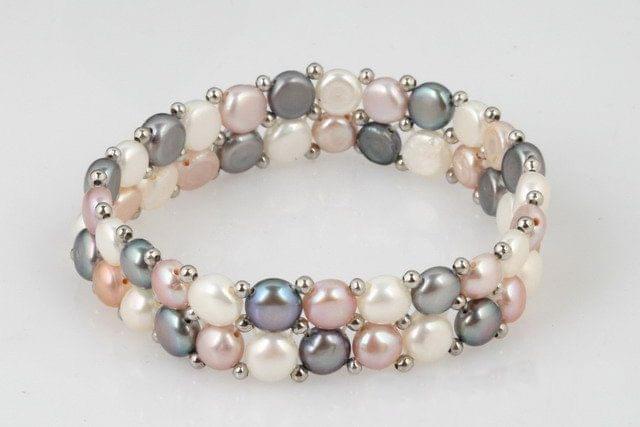 Double Strand Pearl Stretch Bracelet