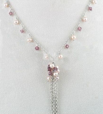 Pearl & Crystal Necklace - Image 2