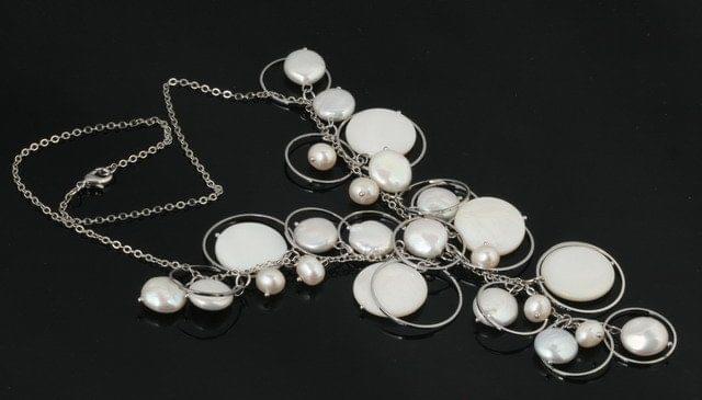 Coin Pearl & Shell Necklace