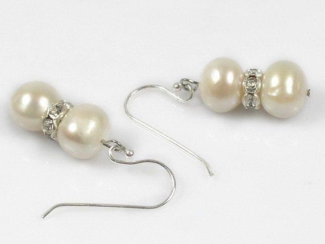 Pearl Antique Style Earrings Two Pearl