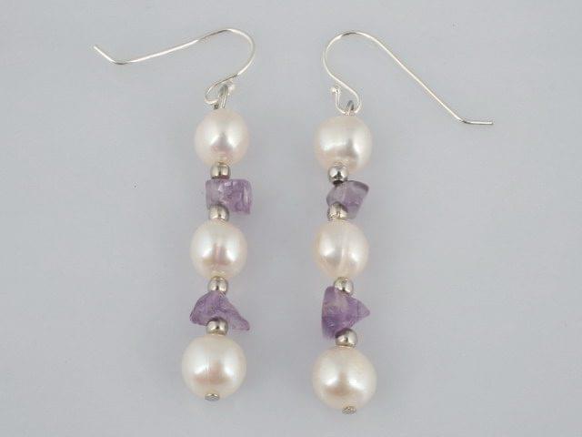 Pearl & Amethyst Earrings