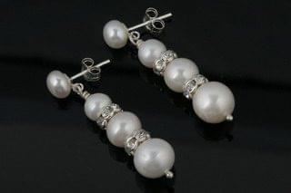 Pearl Antique Style Earrings Three Pearl