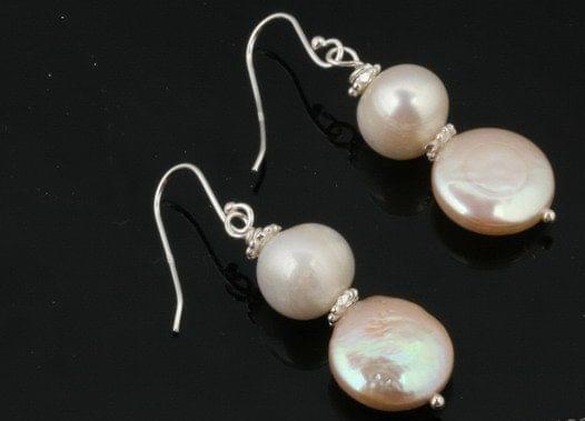 Pearl Coin Earrings - Image 2