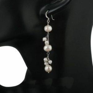 Cluster Drop Pearl Earrings