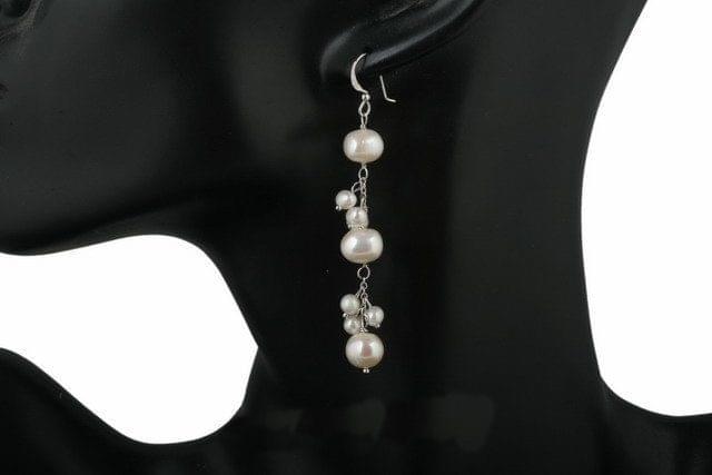 Cluster Drop Pearl Earrings